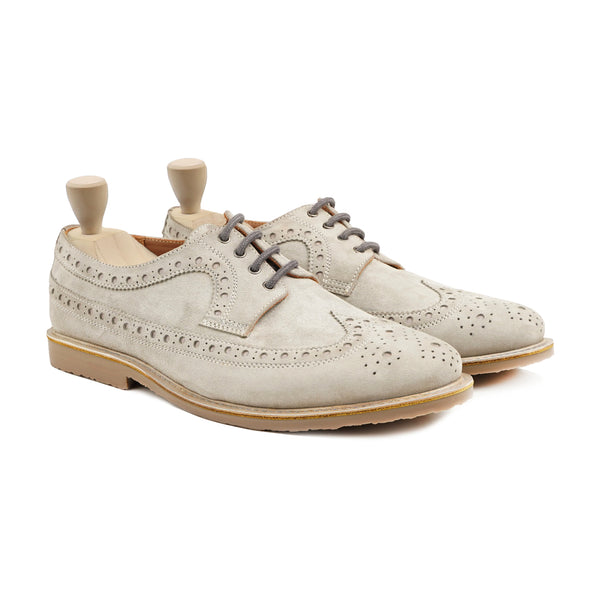 John - Beige Men's Kid Suede Derby