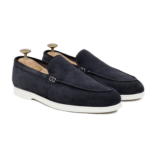 Crest - Men's Dark Blue Suede Loafer