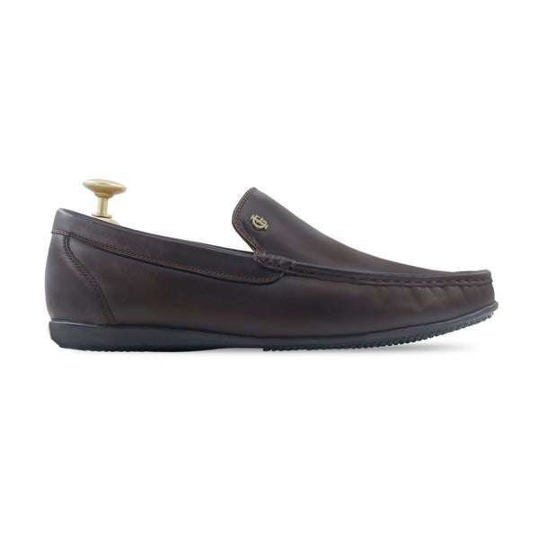 Doris - Men's Dark Brown Calf Leather Driver Shoe