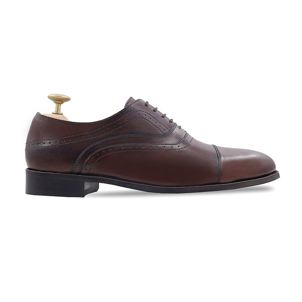 Donato - Men's Dark Brown Calf Leather Oxford Shoe