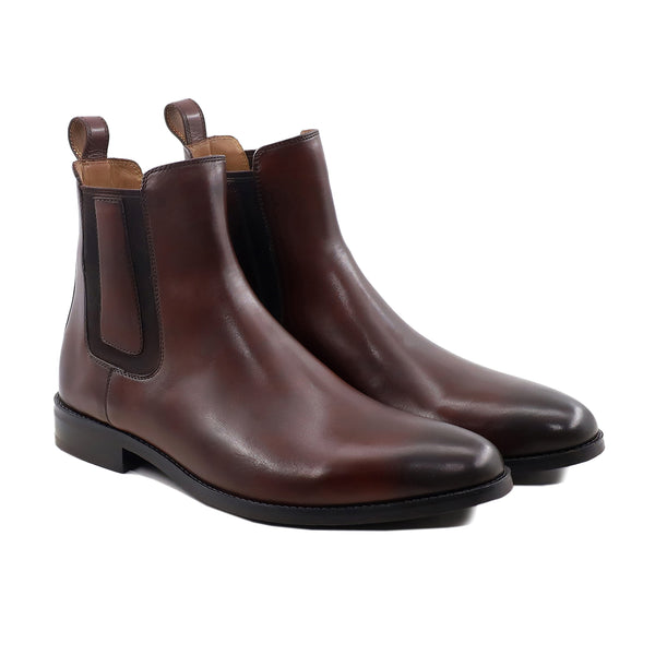 Kazutaka - Men's Burnish Reddish Brown Calf Leather Chelsea Boot