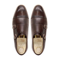 Haslit - Men's Dark Brown Calf Leather Double Monkstrap