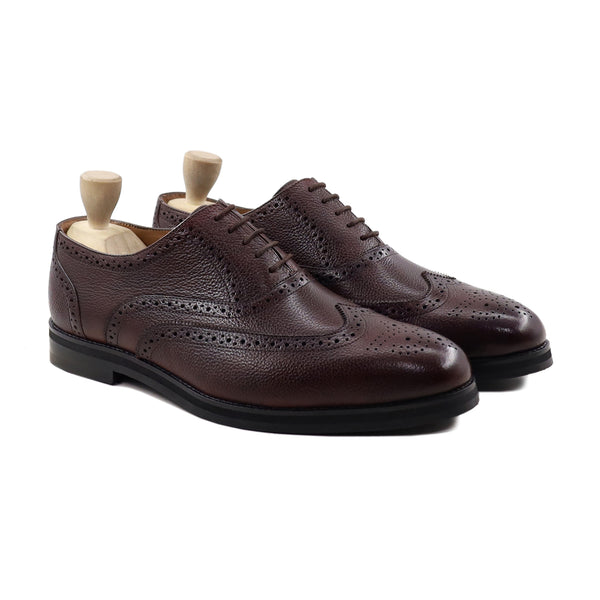 Koji - Men's Dark Brown Pebble Grain Leather Oxford Shoe
