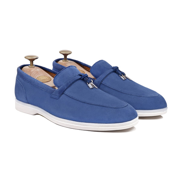 Aura - Men's Light Blue Suede Loafer