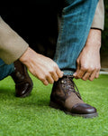 Dosia - Men's Dark Brown Suede and Calf Leather Boot