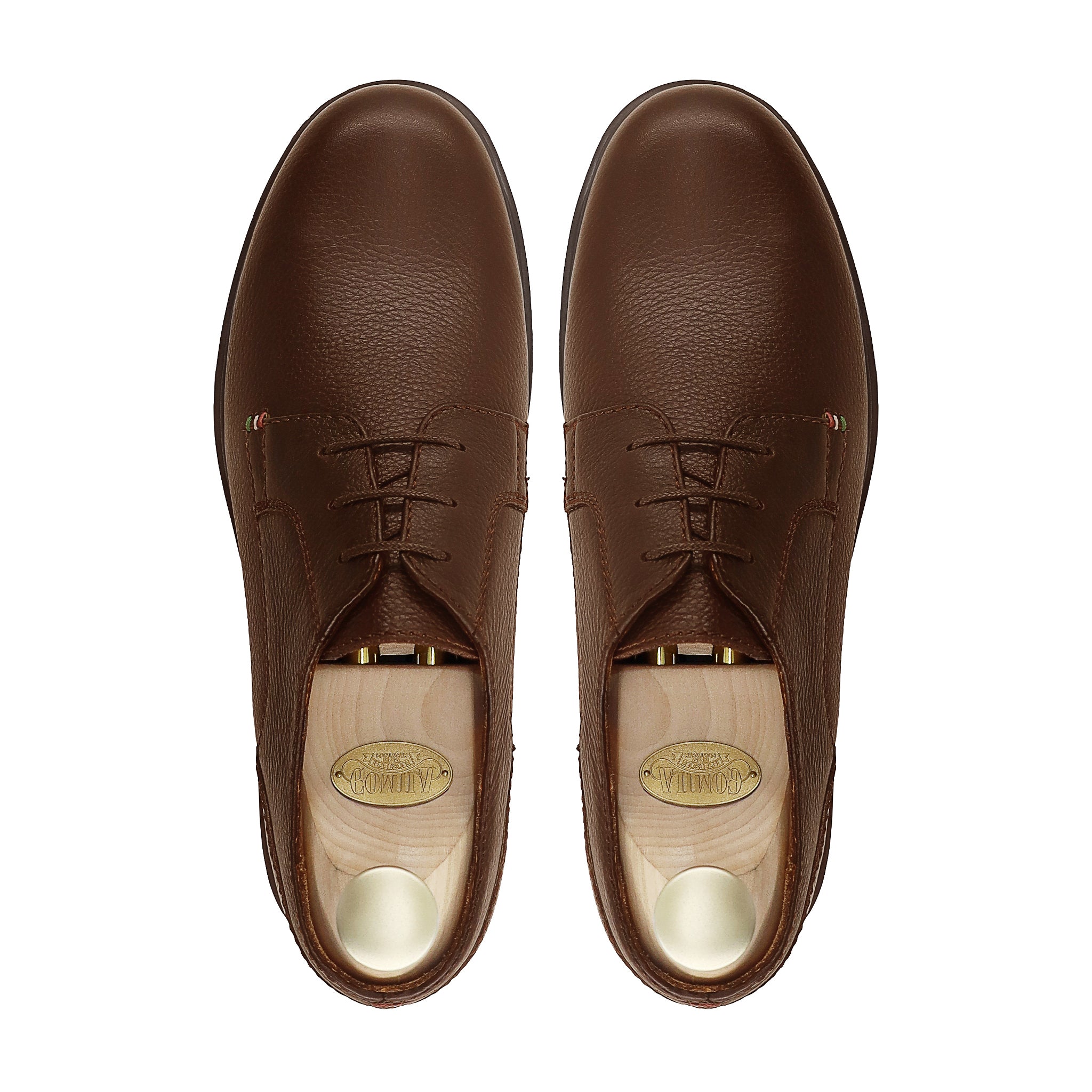 Demian - Men's Brown Pebble Grain Derby Shoe