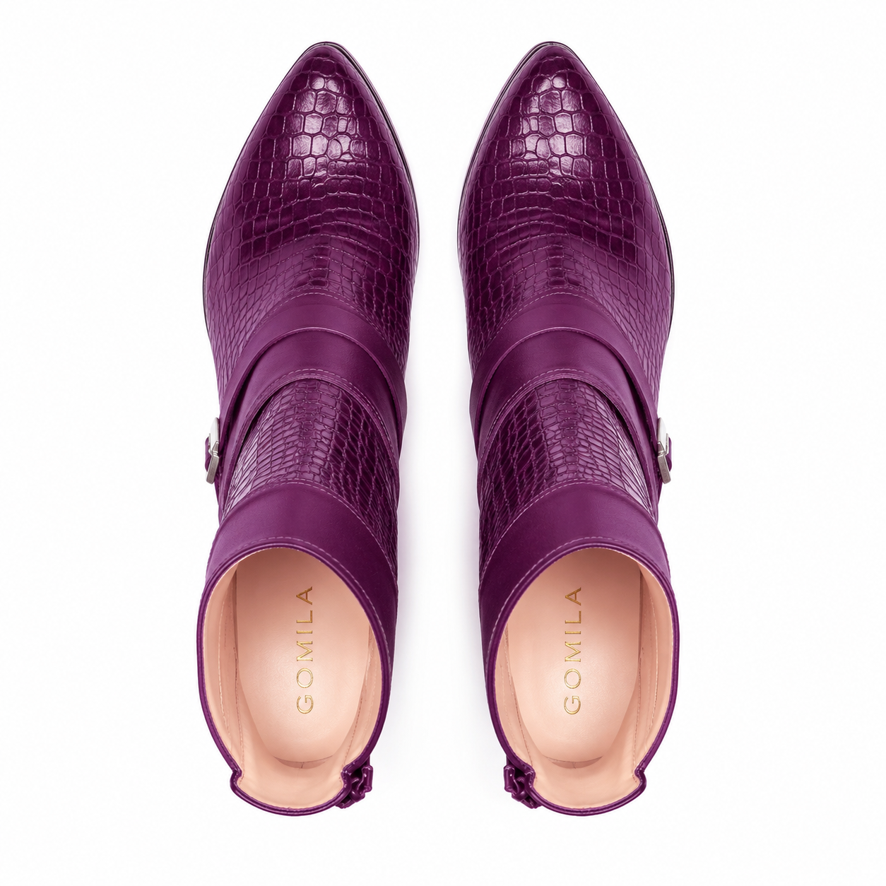 Gexo - Ladies Light Purple Calf Leather Long Boot