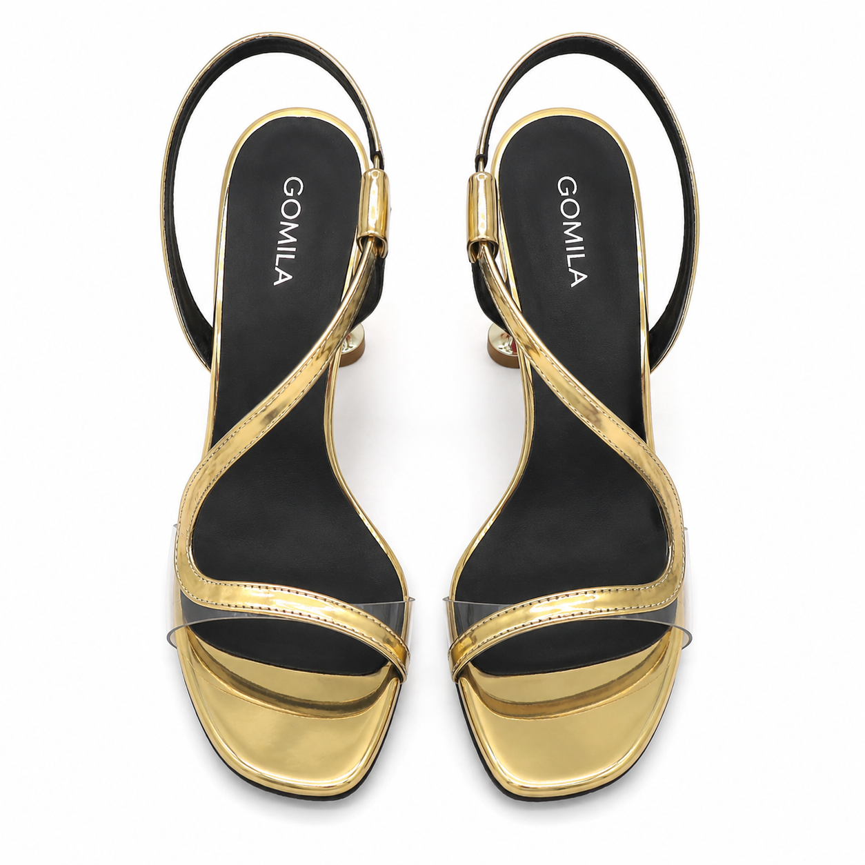 Kily - Women's Golden High Shine Strapped Heels