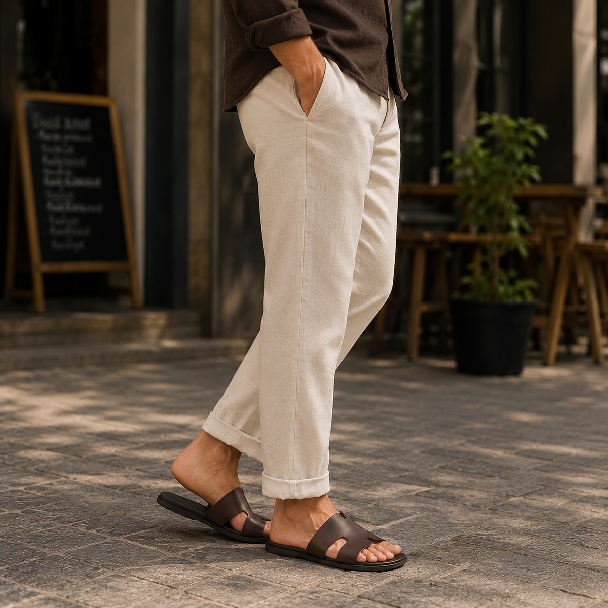 Fable - Men's Dark Brown Calf Leather Slipper