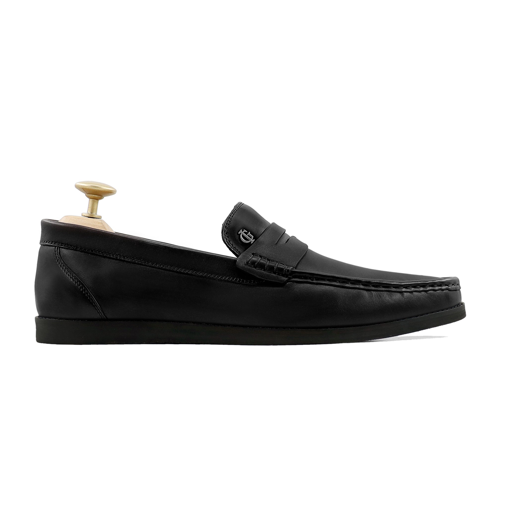 Fronzay - Men's Black Calf Leather Loafer