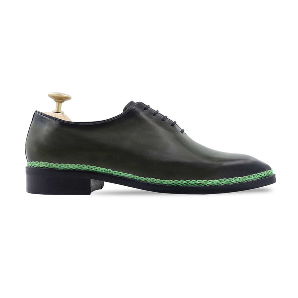 Lieksa - Men's Burnished Green Calf Leather Wholecut Shoe