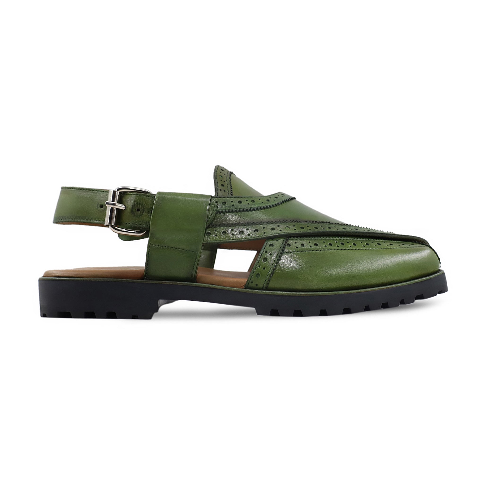 Tomari - Men's Green Calf Leather Sandal