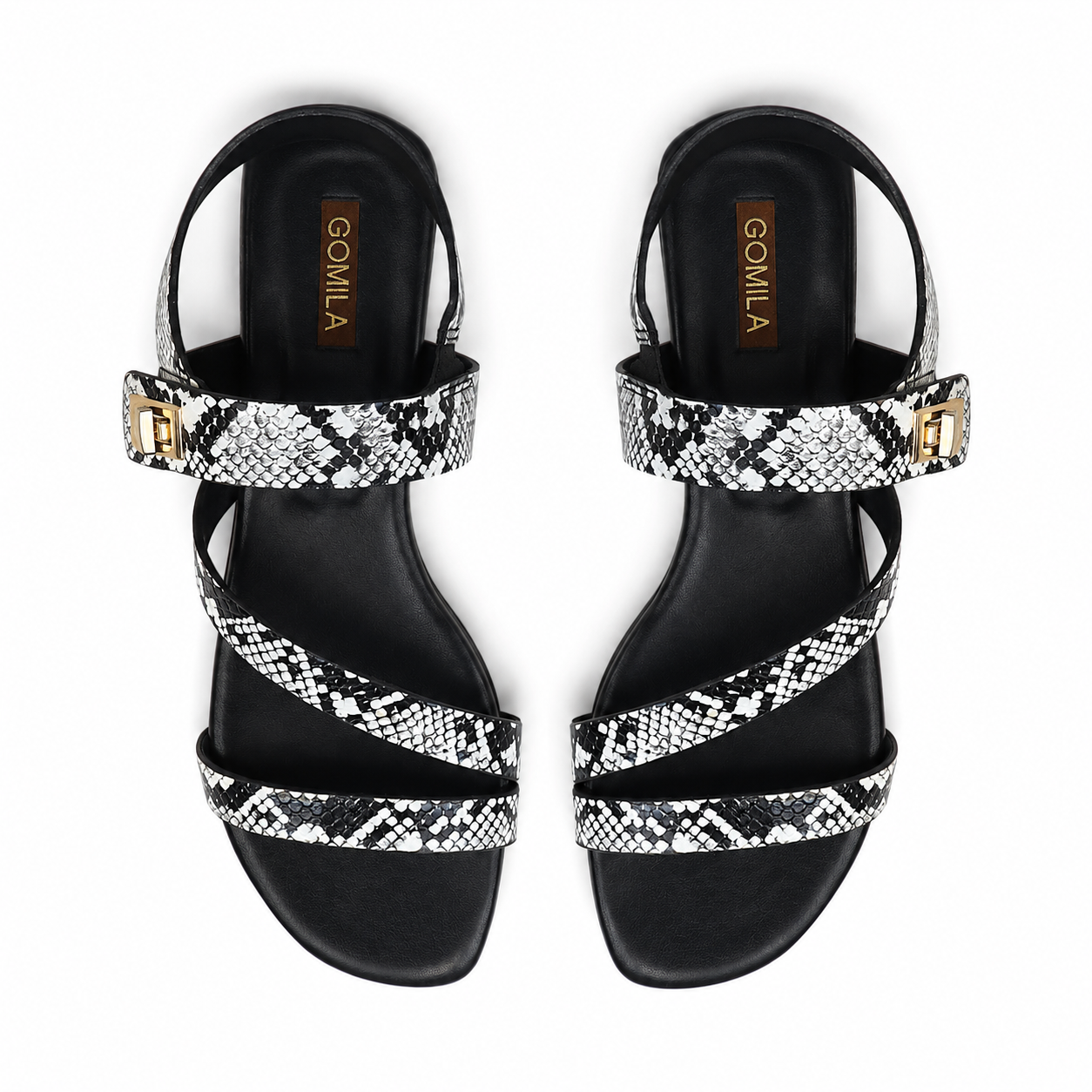 Calyx - Women's Black and Grey Strapped Sandal