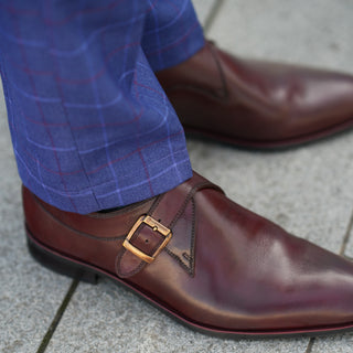 Trena - Men's Oxblood Calf Leather Single Monkstrap