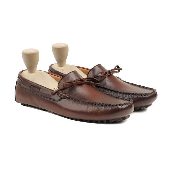 Savoye - Men's Brown Patina Calf Leather Driver Shoe