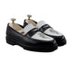 Hobart - Men's Black and White Calf Leather Loafer (Flower Edition)