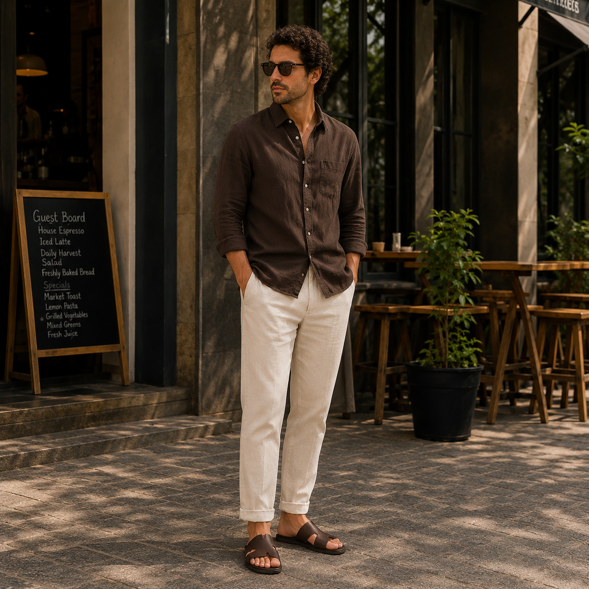 Fable - Men's Dark Brown Calf Leather Slipper