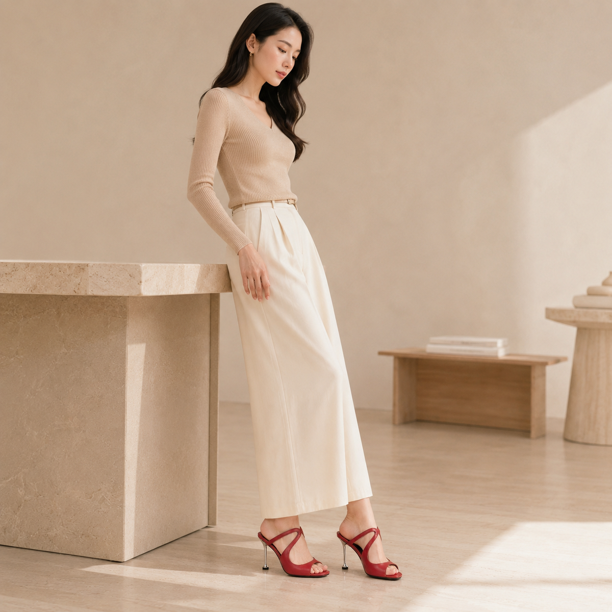 Evara - Women's Oxblood Heels
