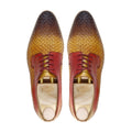 Tonio - Men's Multicolor Calf and Hand Woven Calf Leather Derby Shoe