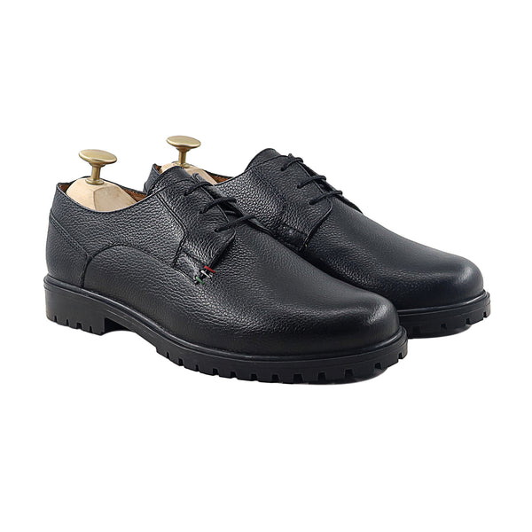 Demian - Men's Black Pebble Grain Derby Shoe