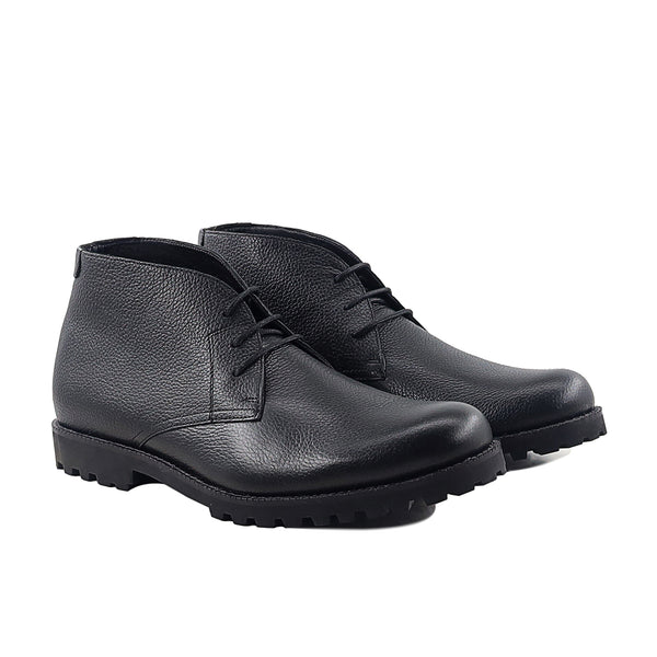 Deric - Men's Black Pebble Grain Chukka Boot