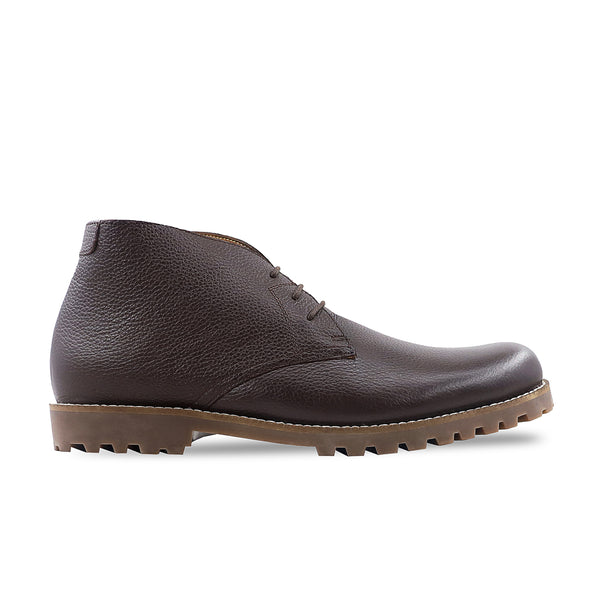 Deric - Men's Dark Brown Pebble Grain Chukka Boot