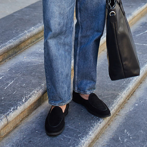 Citrine - Men's Black Kid Suede Loafer