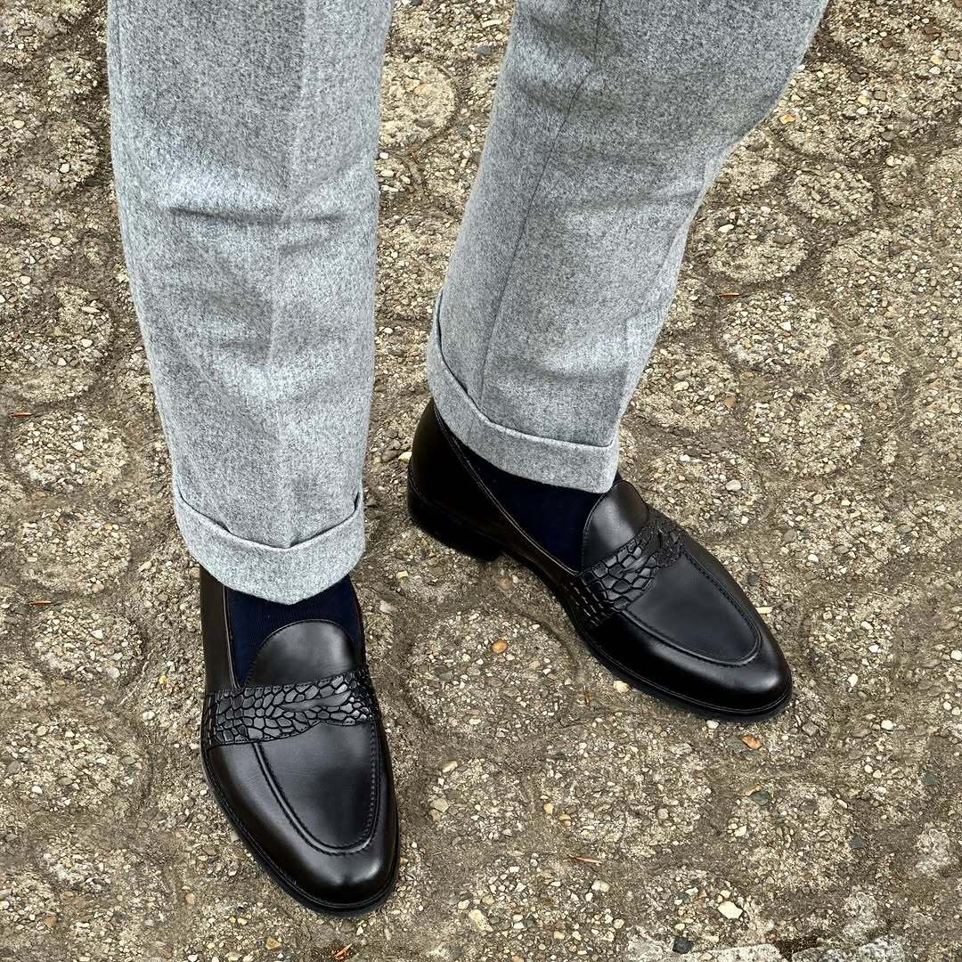 Mehen - Men's Black Calf Leather Loafer