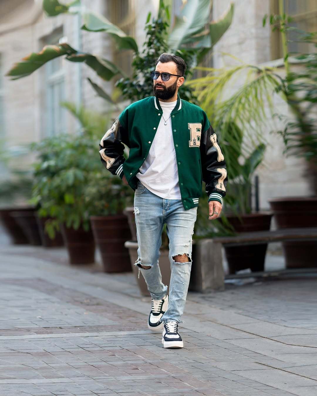 Benzema - Men's White and Blue Sneaker
