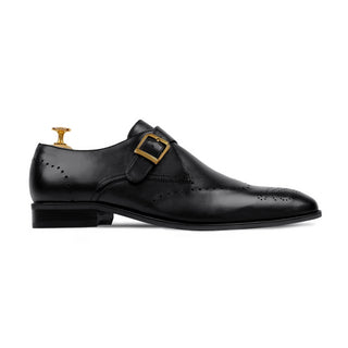 Brecon - Men's Black Calf Leather Single Monkstrap