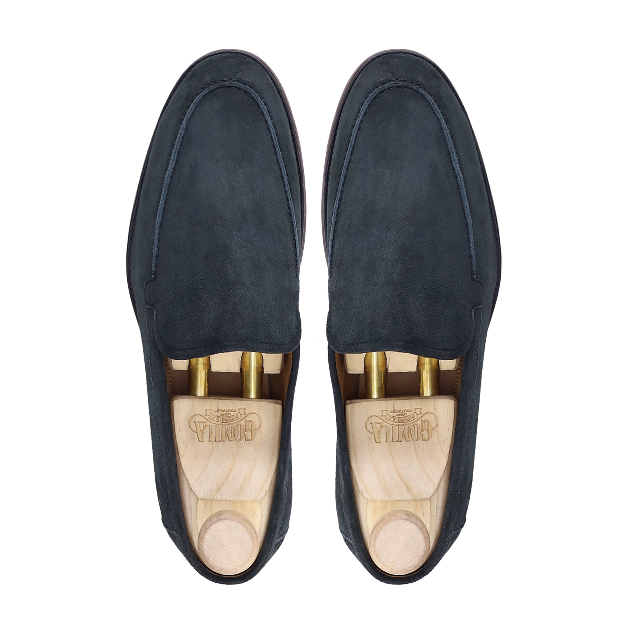 Mather - Men's Navy Blue Kid Suede Loafer