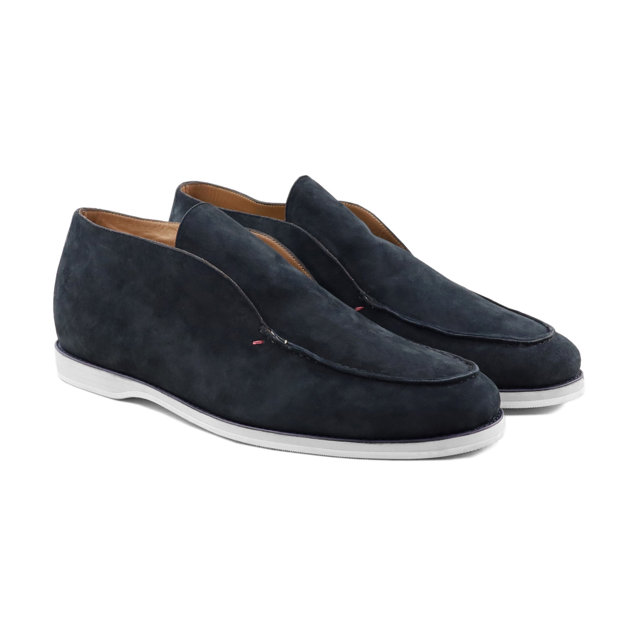 Kosuke - Men's Navy Blue Kid Suede Loafer