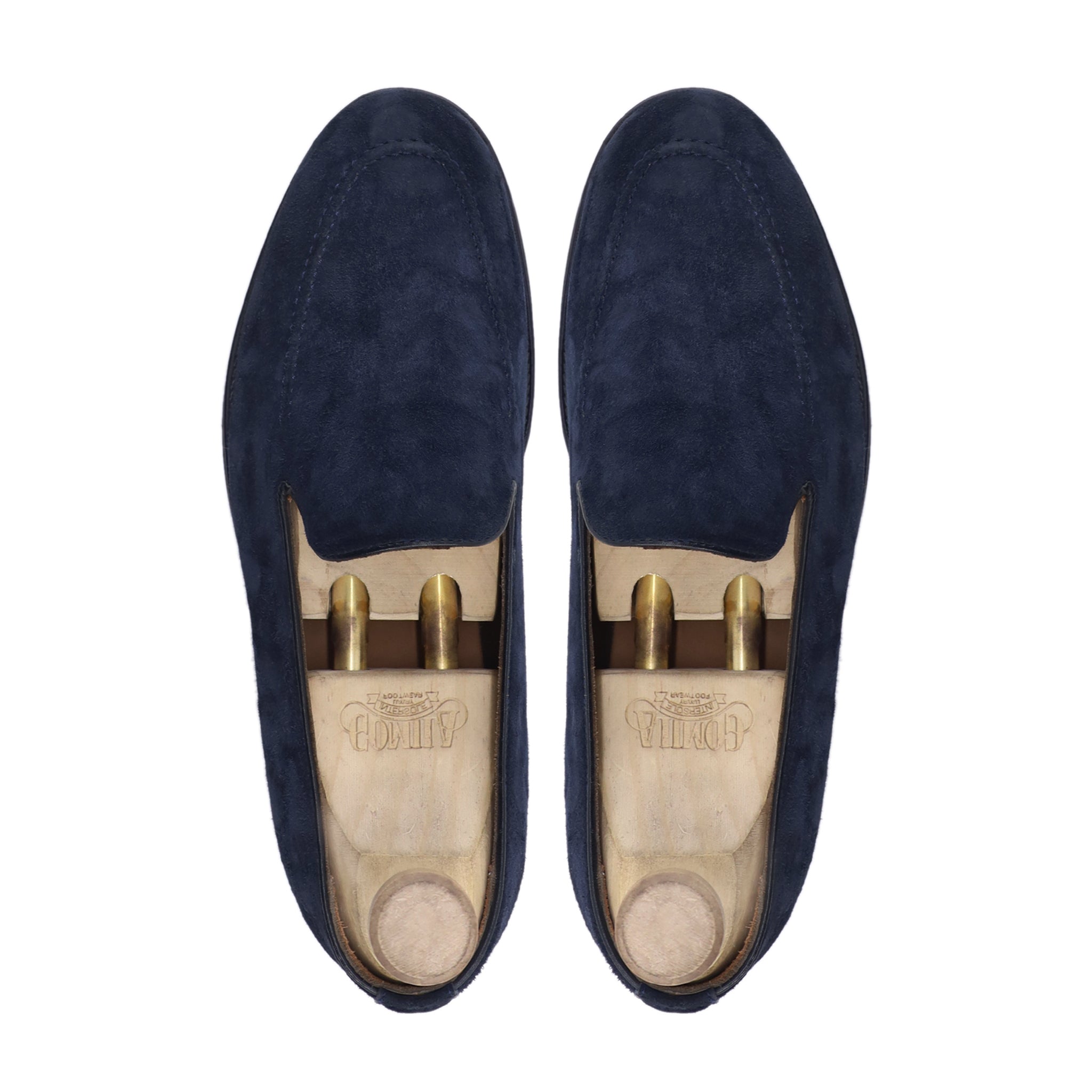 Hotaka - Men's Navy Blue Kid Suede Loafer