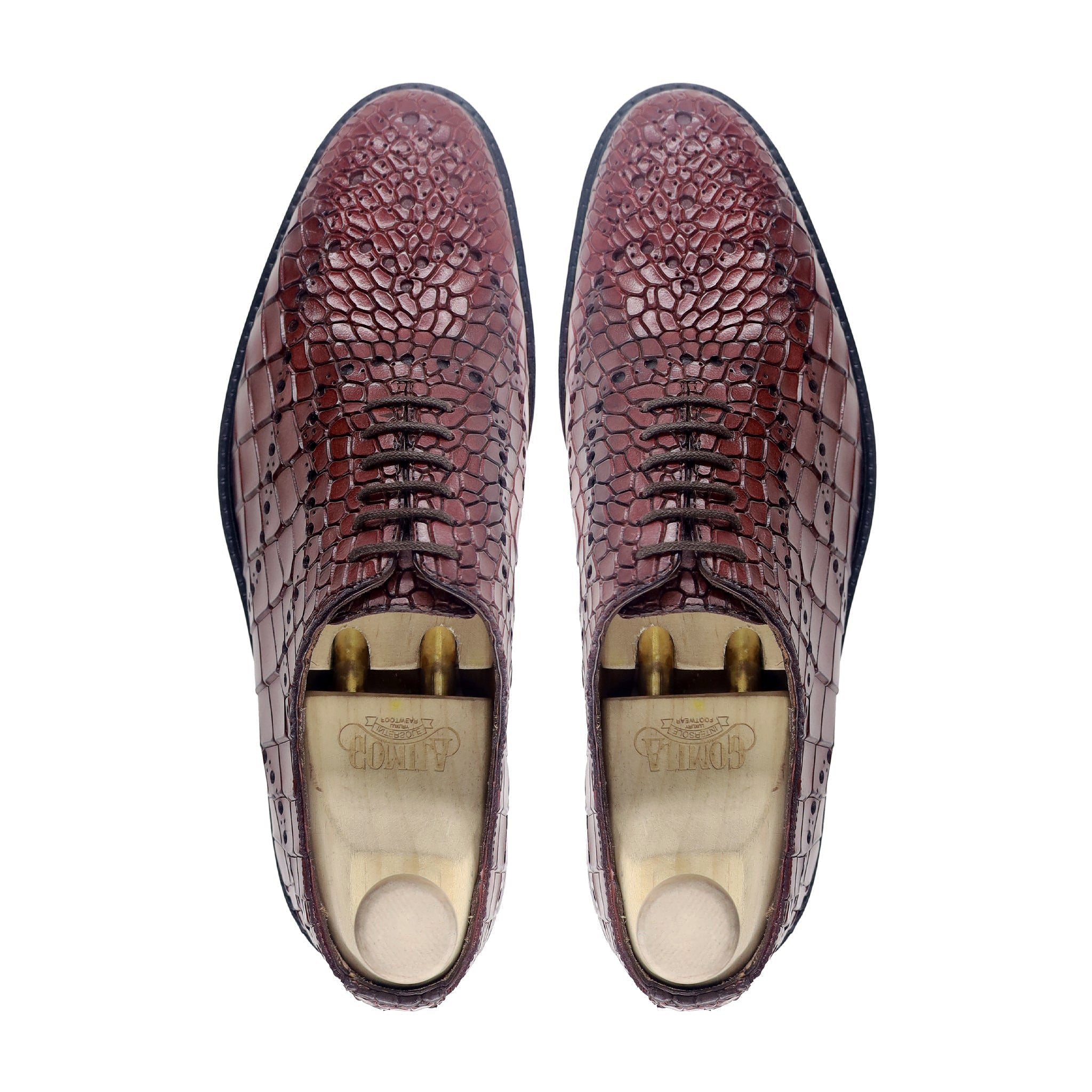 Karol - Men's Oxblood Calf Leather Wholecut Shoe
