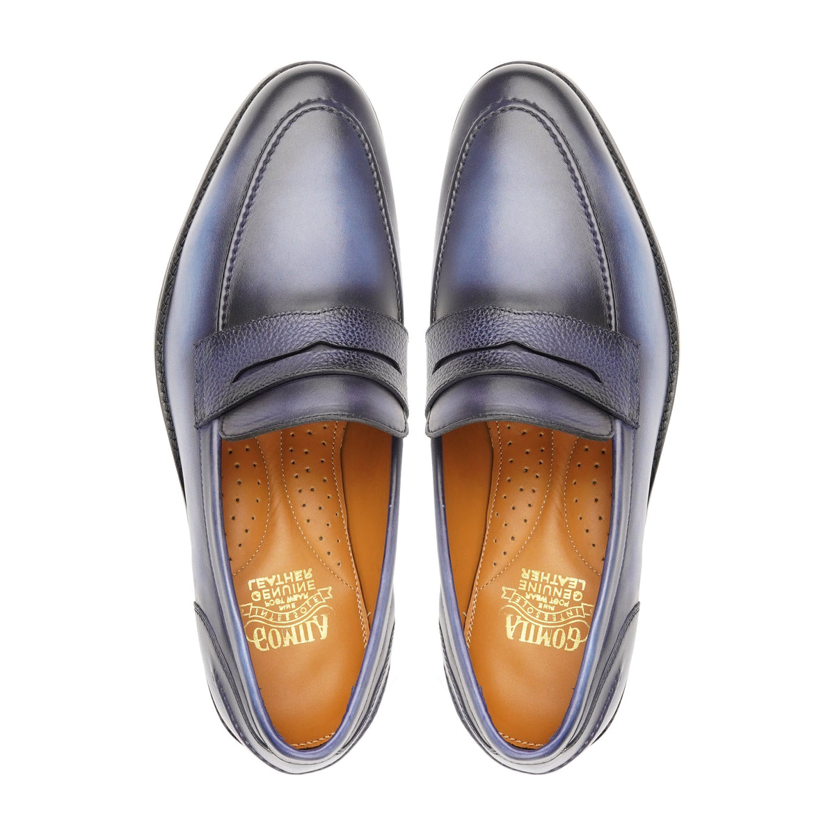 Yasa - Men's Burnished Blue Calf Leather Loafer