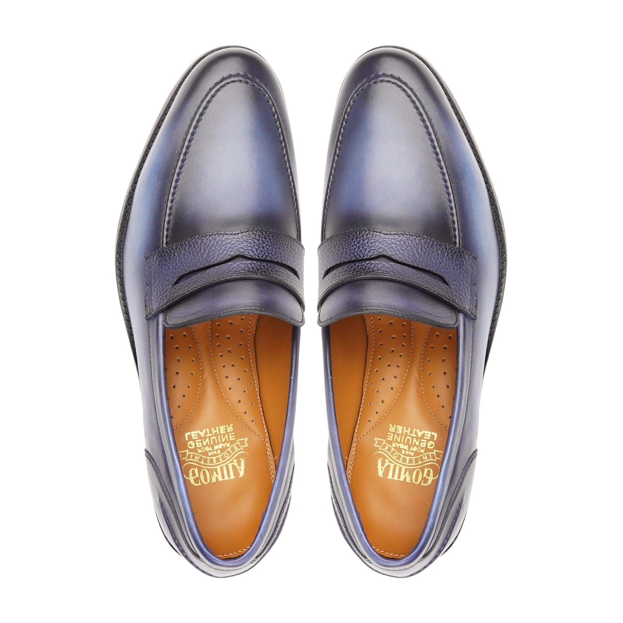 Yasa - Men's Burnished Blue Calf Leather Loafer