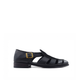 Pedri - Men's Black Calf Leather and Kid Suede Sandal