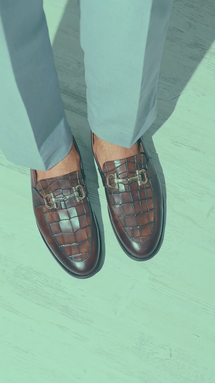 Scott - Men's Dark Brown Patina Calf Leather Loafer video