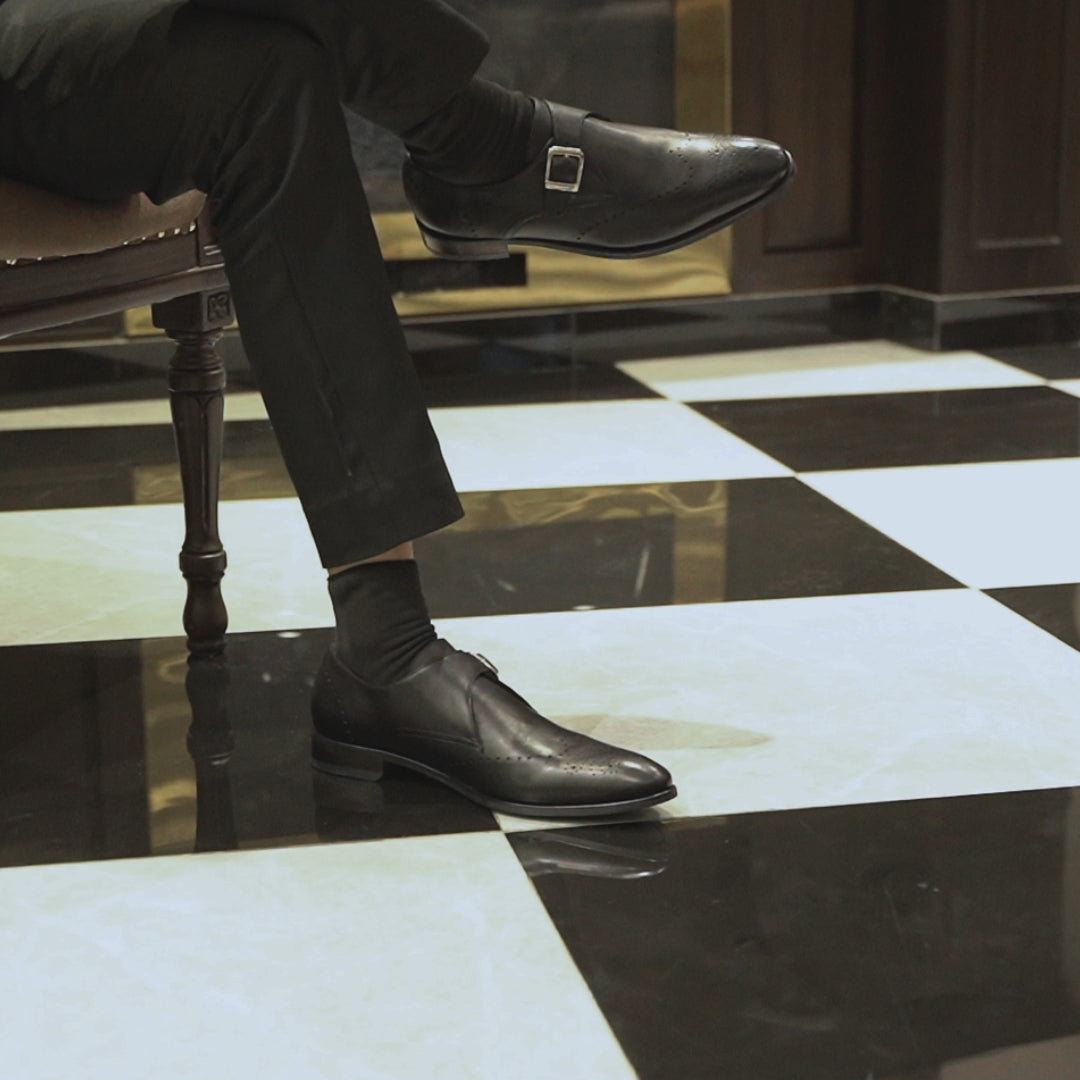 Brecon - Men's Black Calf Leather Single Monkstrap video