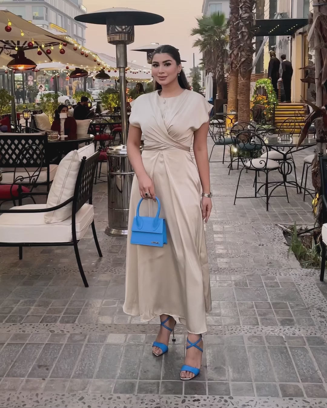 Anna - Women's Blue Strapped 90mm Heels video