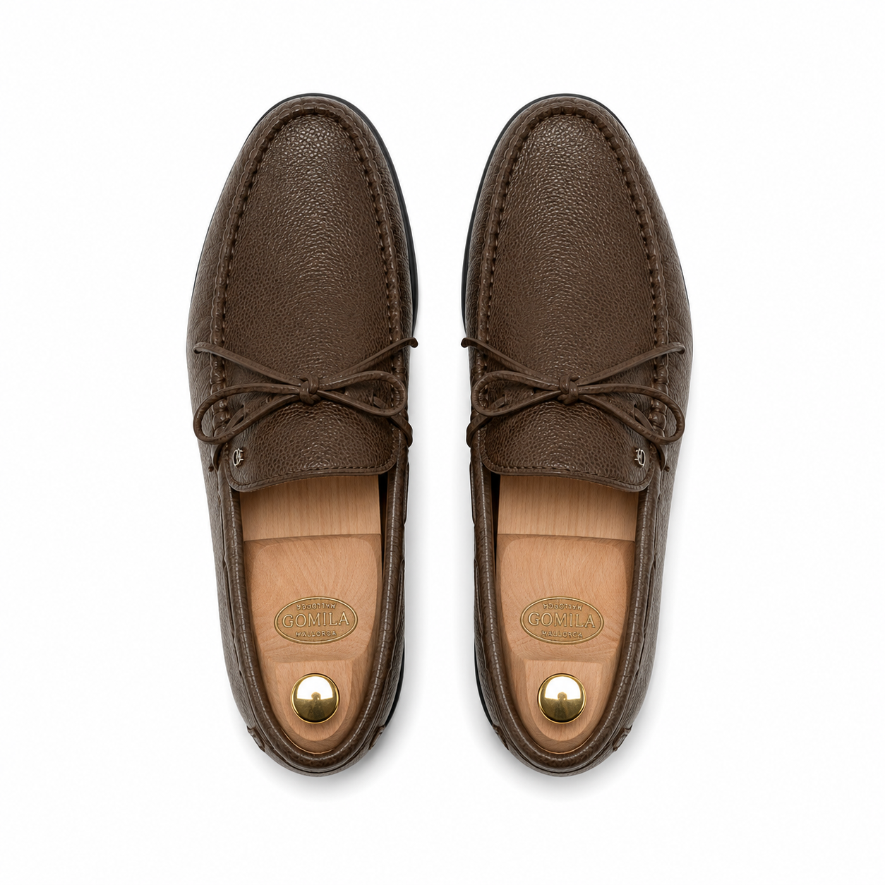 Solex - Men's Brown Pebble Grain Leather Driver Shoe
