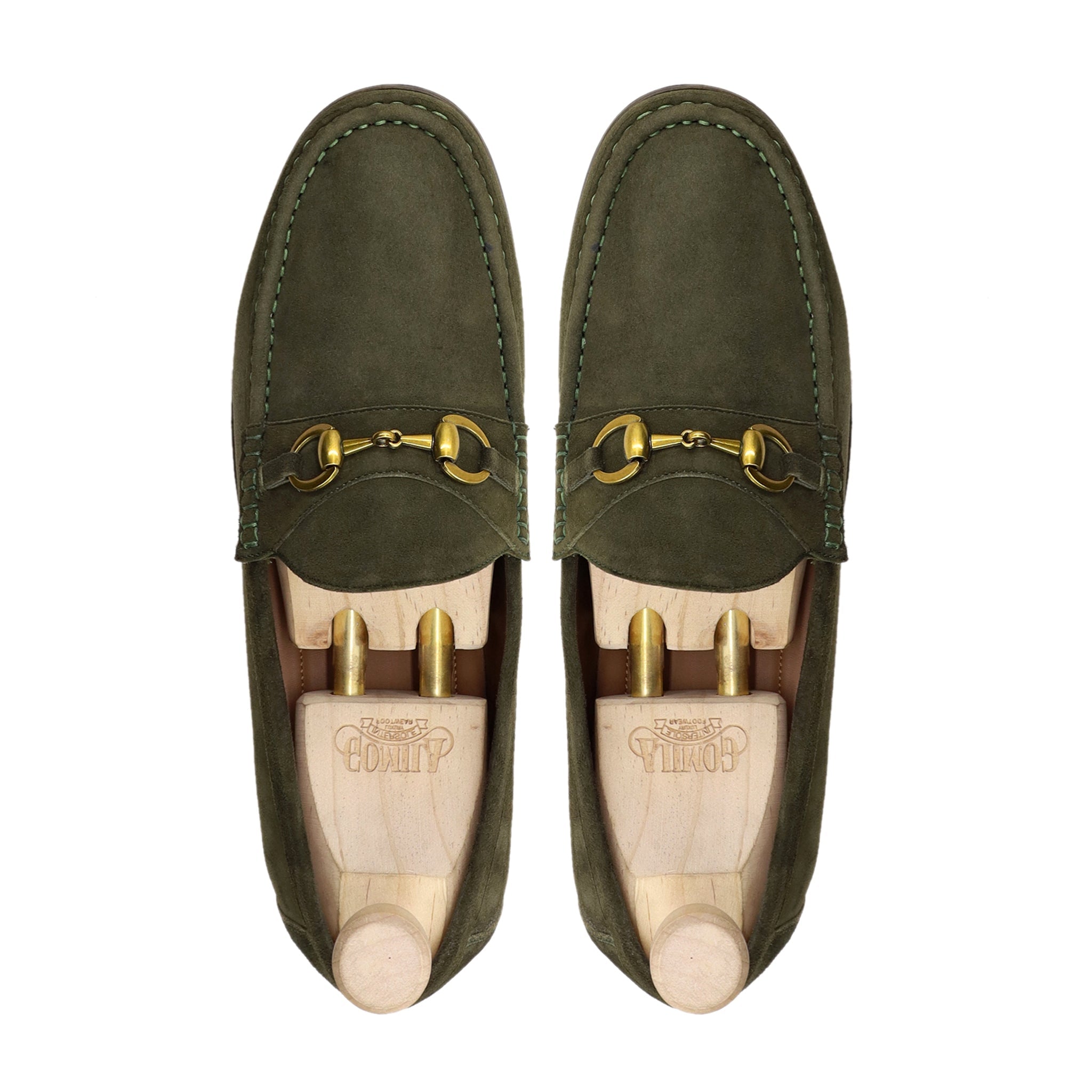 Gulbene - Men's Olive Green Kid Suede Loafer