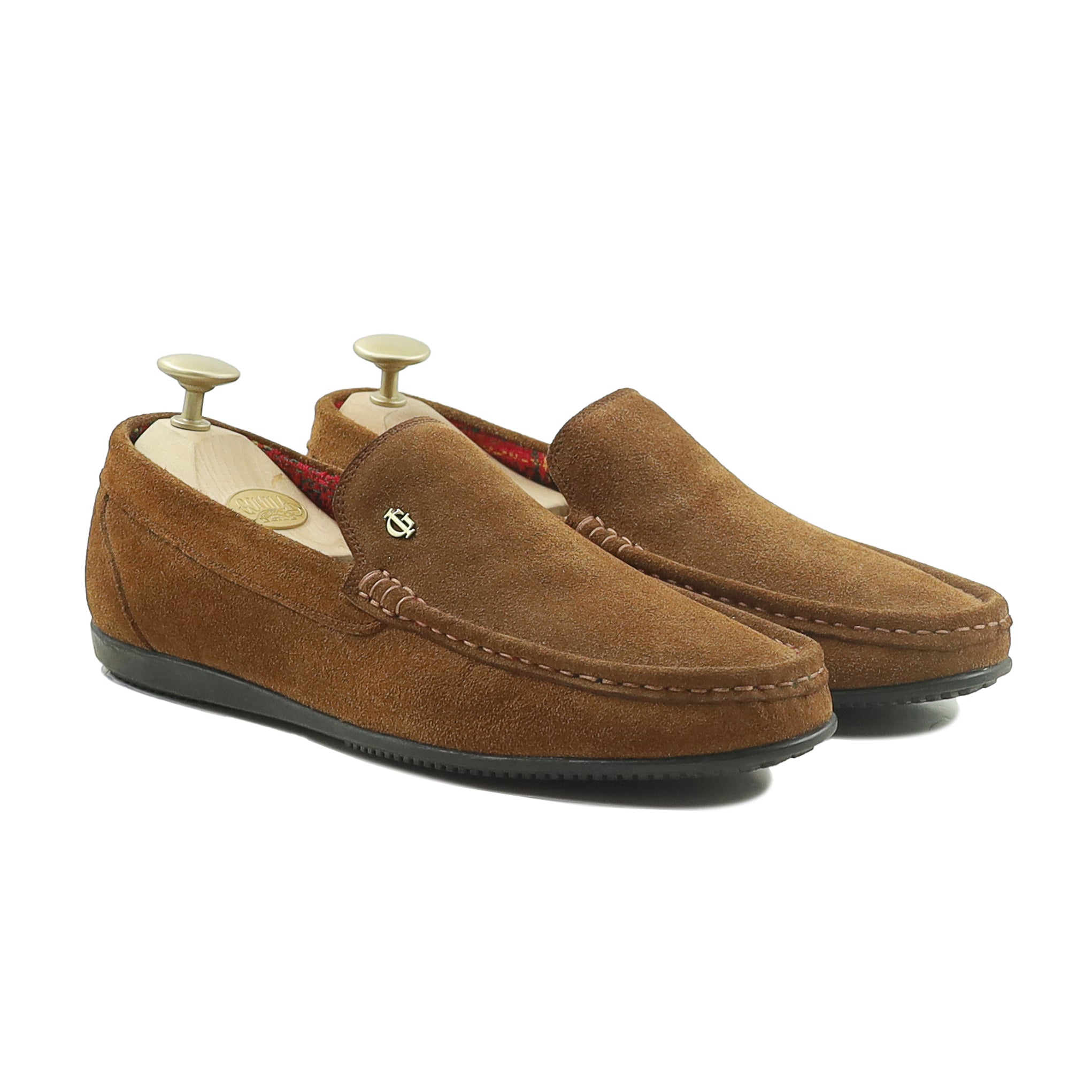 Ron - Men's Cognac Suede Driver Shoe