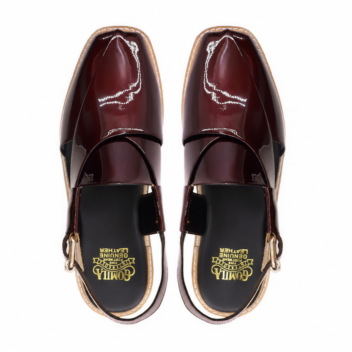 Harvey - Men's Oxblood Patent Leather Sandal