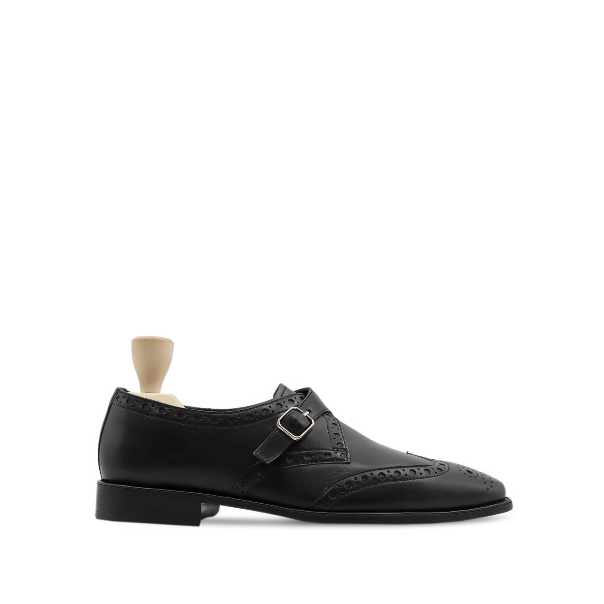 Maranta - Men’s Black Calf Leather Single Mokstrap