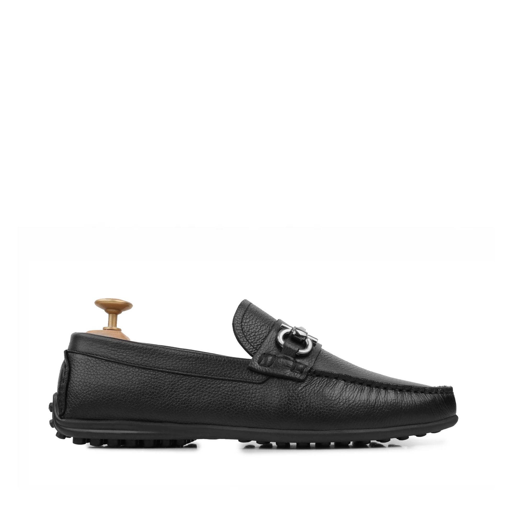 Tex - Men's Black Pebble Grain Leather Driver Shoe