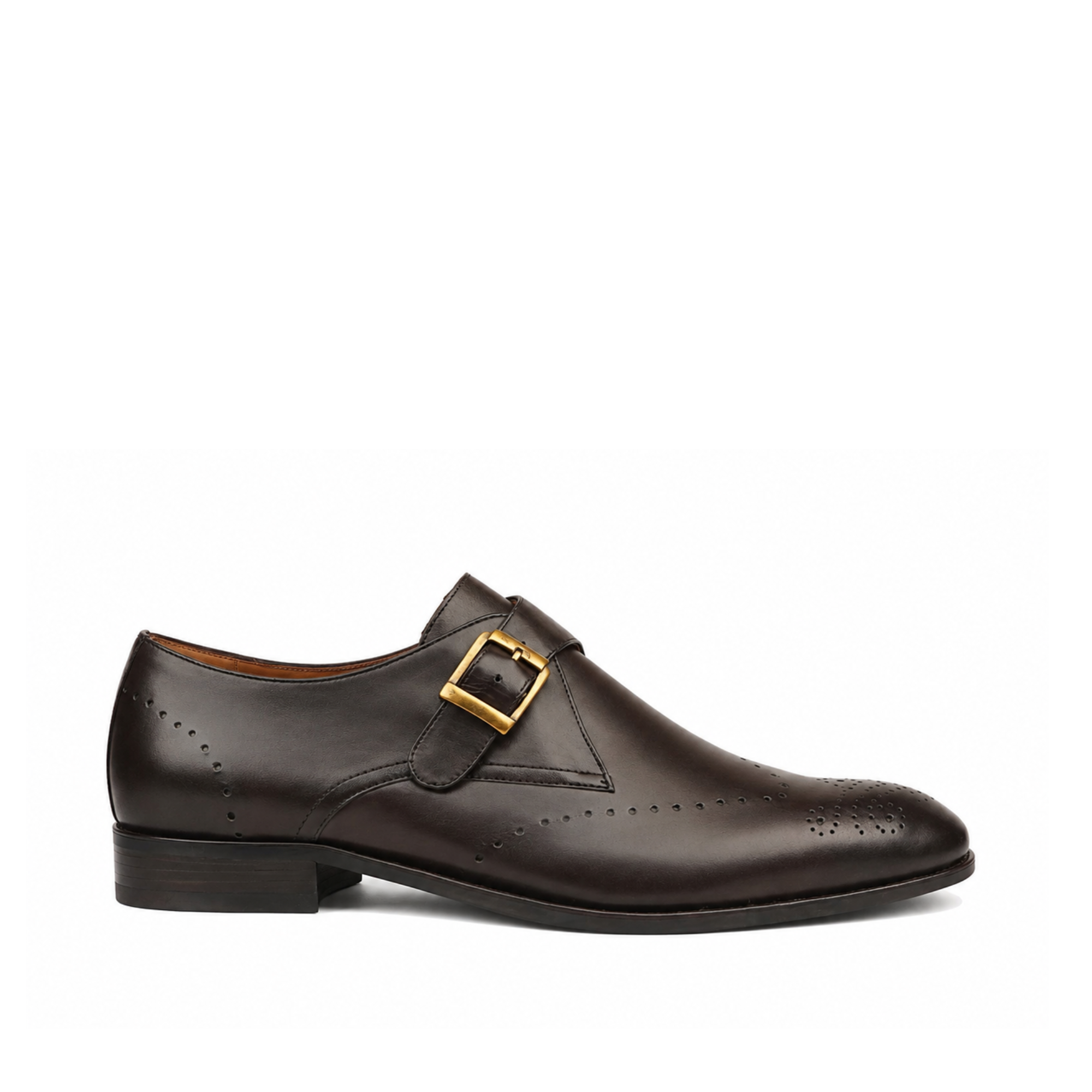 Brecon - Men's Dark Brown Calf Leather Single Monkstrap