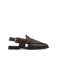 Lahti - Men's Dark Brown Pebble Grain Leather Sandal