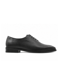 Tromso - Men's Black Pebble Grain Leather Wholecut Shoe