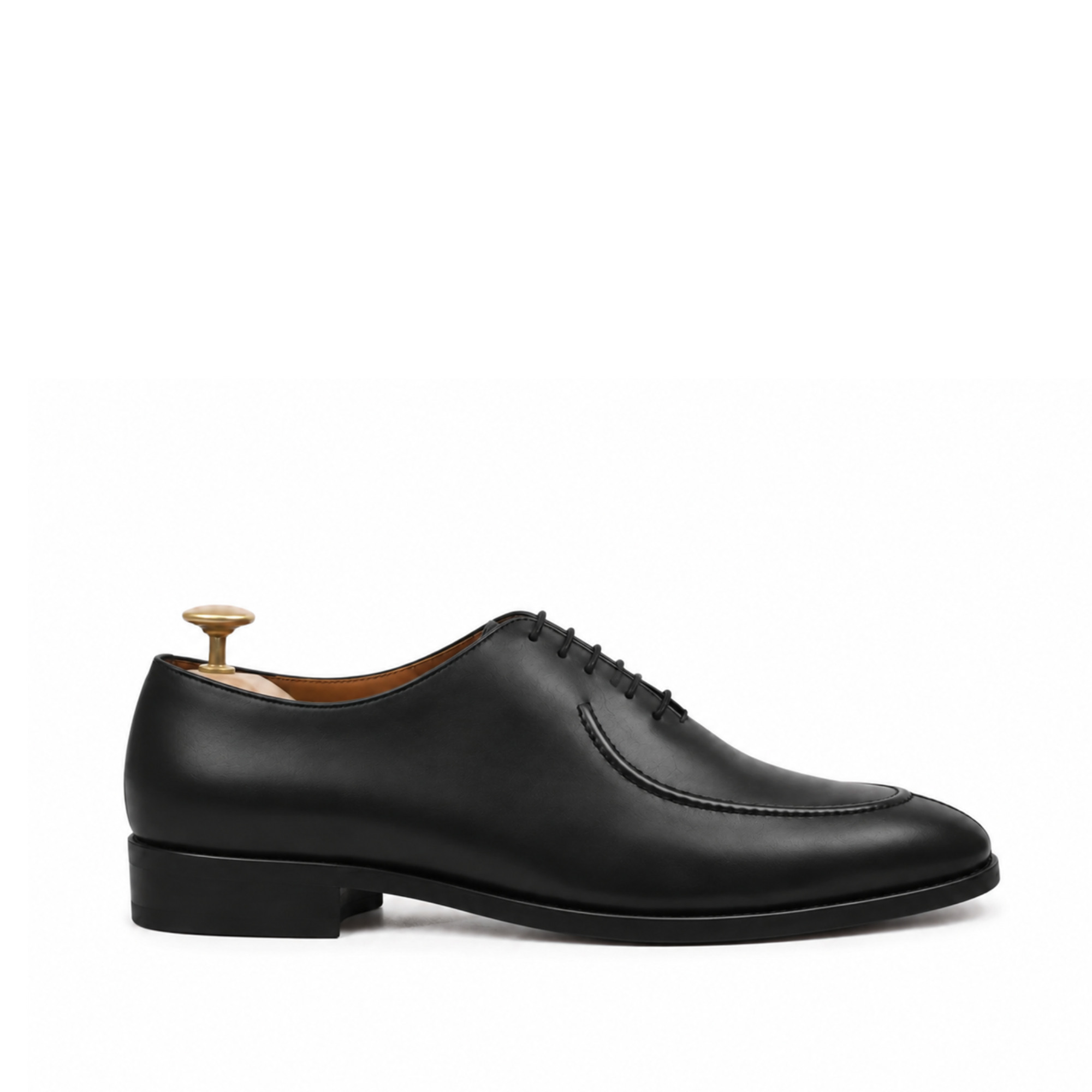Corded - Men's Black Calf Leather Wholecut Shoe